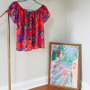 Off-the-shoulder Open-back Blouse